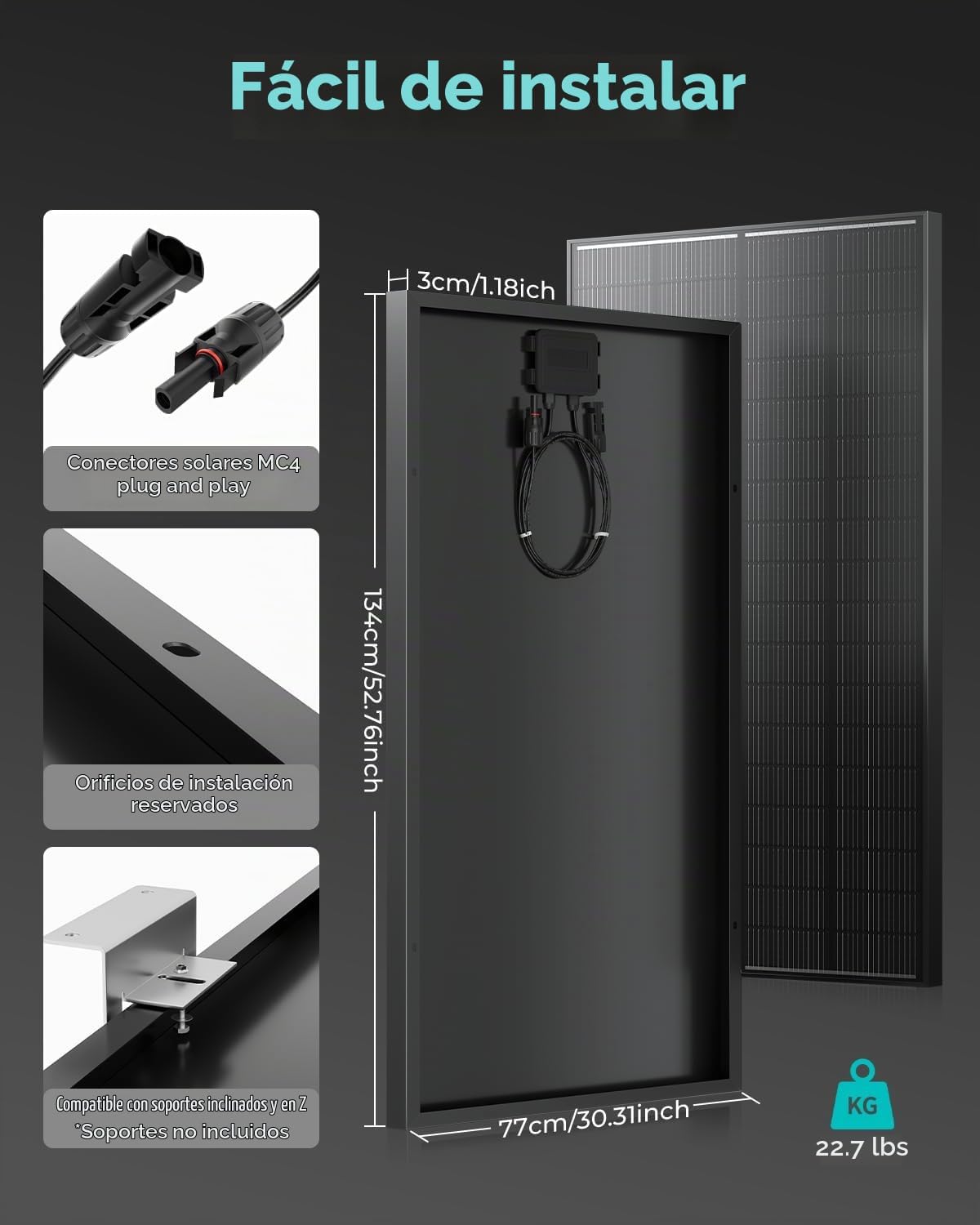 ECOBOSS 200 vatios TÜV Certificación N-tipo panel solar, eficiencia...