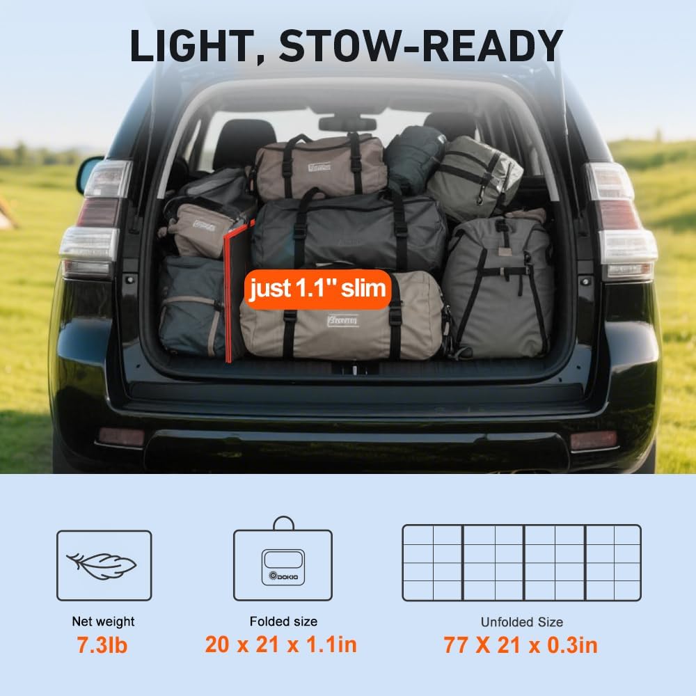 DOKIO Kit de panel solar plegable portátil de 150 W para carga de b...