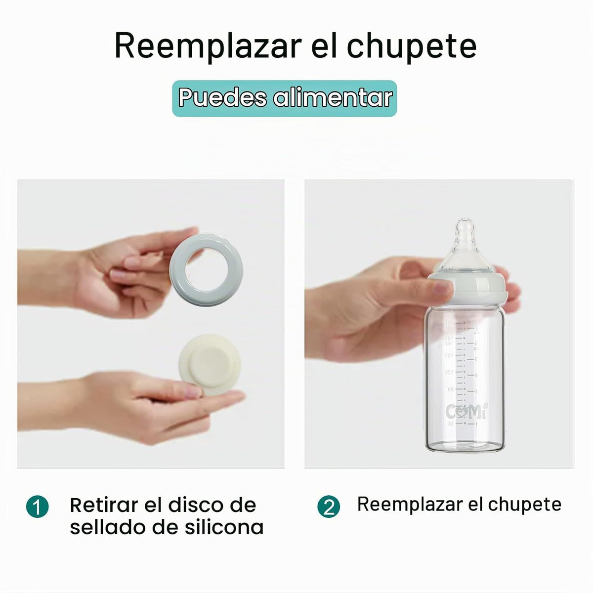 COMI Botella de Vidrio de Cuello Ancho para Recolección y Almacenam...
