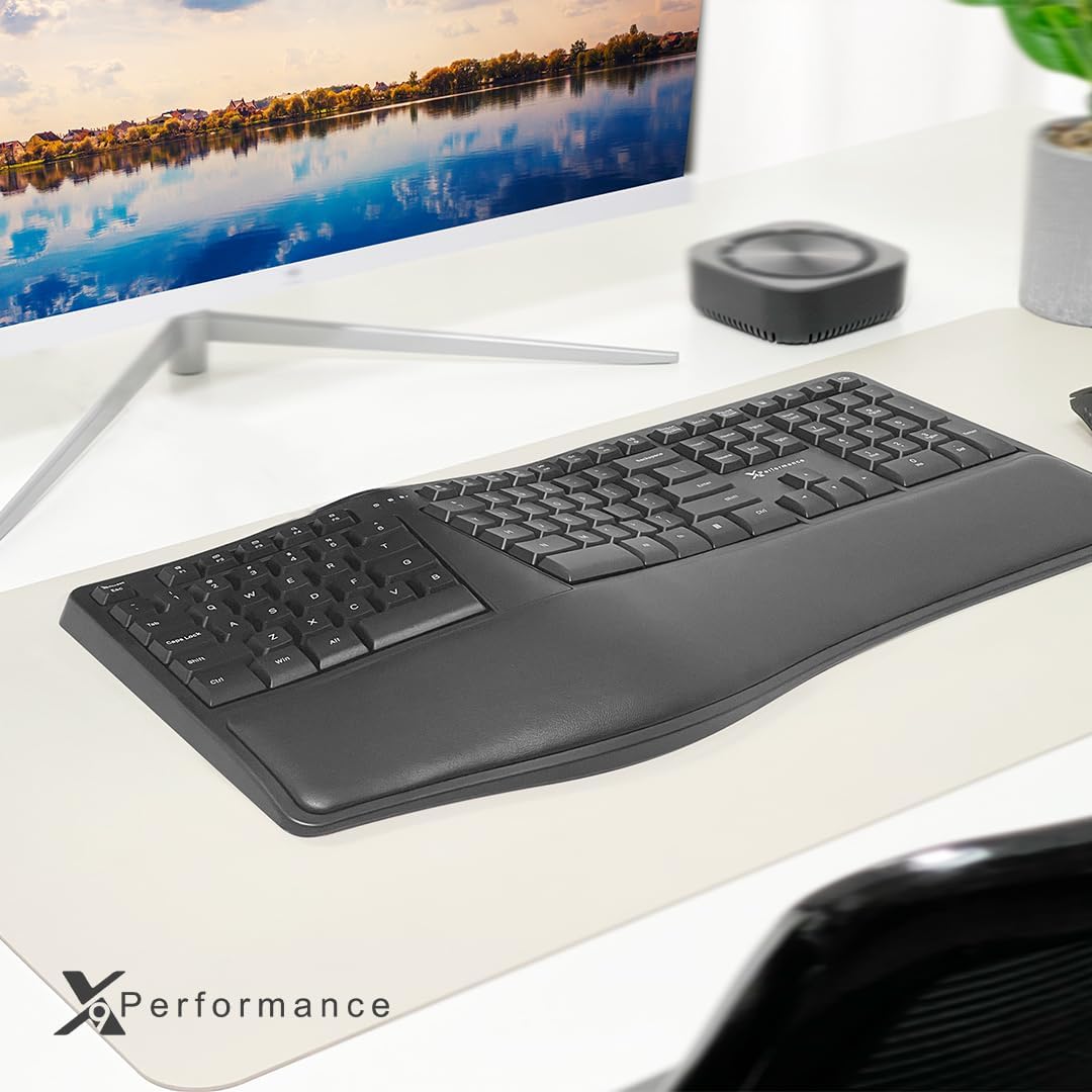 X9 Teclado ergonómico inalámbrico con reposamuñecas - Tu comodidad...