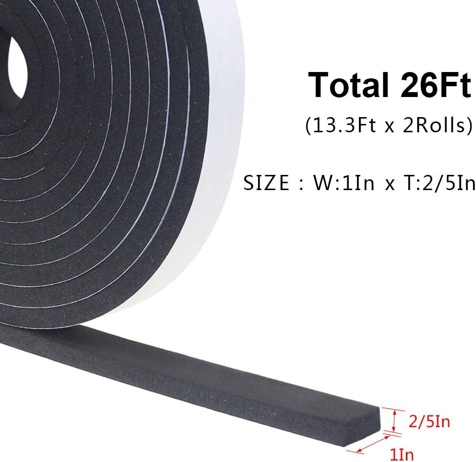 Burletes para puertas y ventanas, tira de sello de 1 pulgada x 2\/5...
