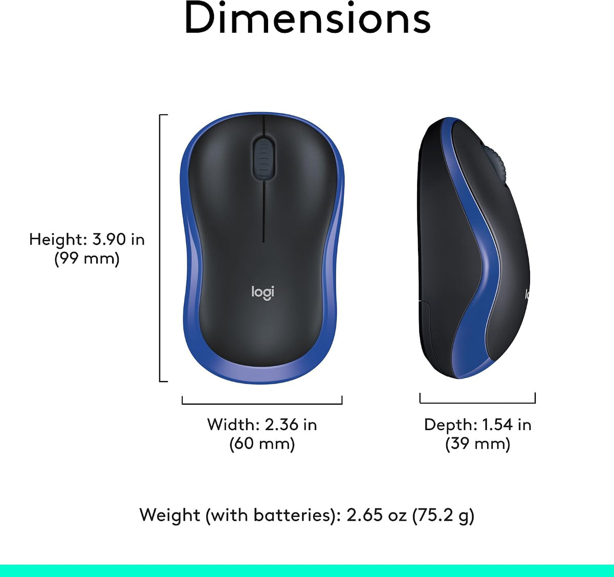 Logitech Ratón inalámbrico ambidiestro compacto M185 con empuñadura...