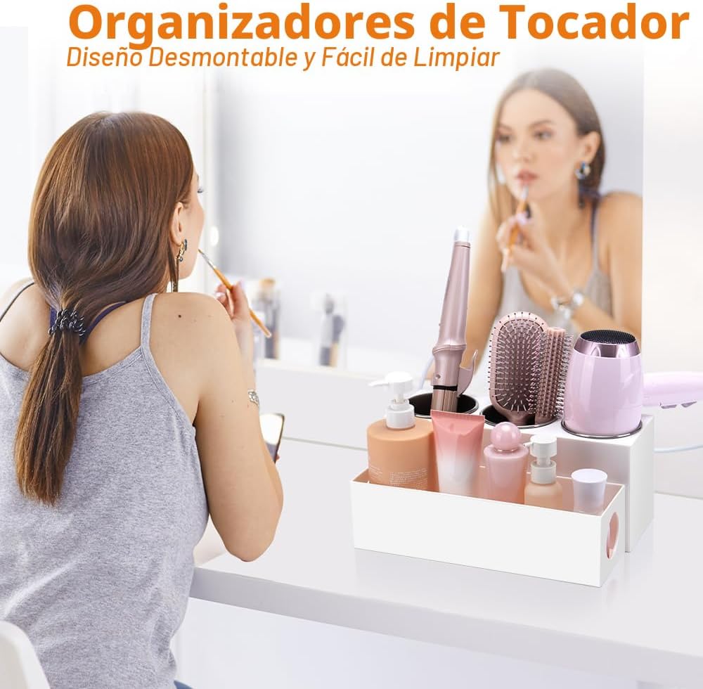 GFWARE Organizador de herramientas para el cabello con 3 tazas de a...