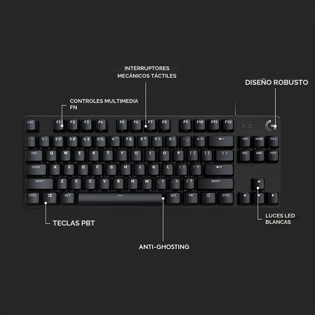 Logitech G Teclado mecánico para juegos 413 TKL SE - Negro | Interr...