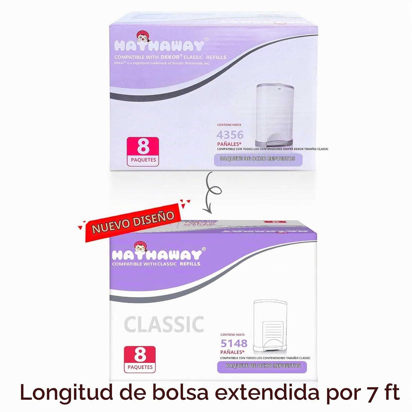 Bolsas de repuesto para pañales compatibles con el cubo de pañales...