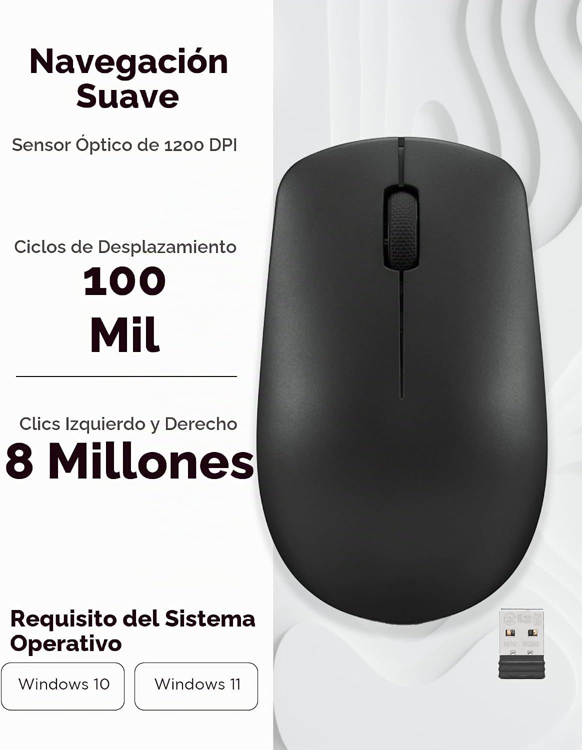 Lenovo Ratón inalámbrico 530 \u2013 Ratón de computadora de tamaño...
