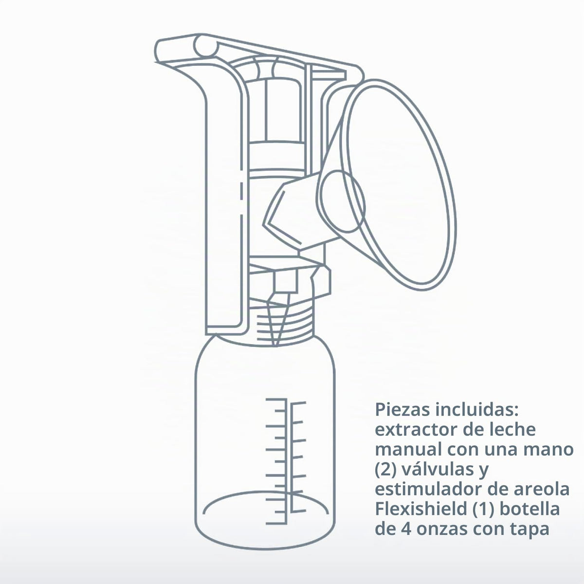 Ameda Extractor de leche manual con una sola mano con estimulador d...
