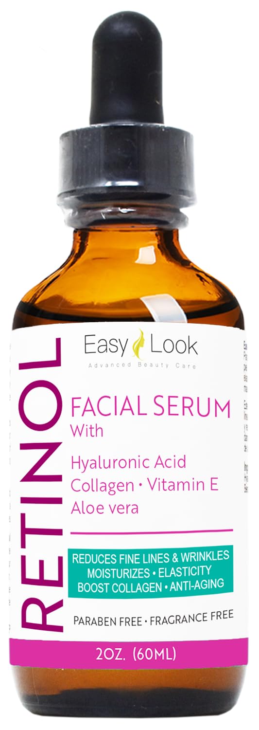 Suero de retinol para la cara con ácido hialurónico hidratante, col...