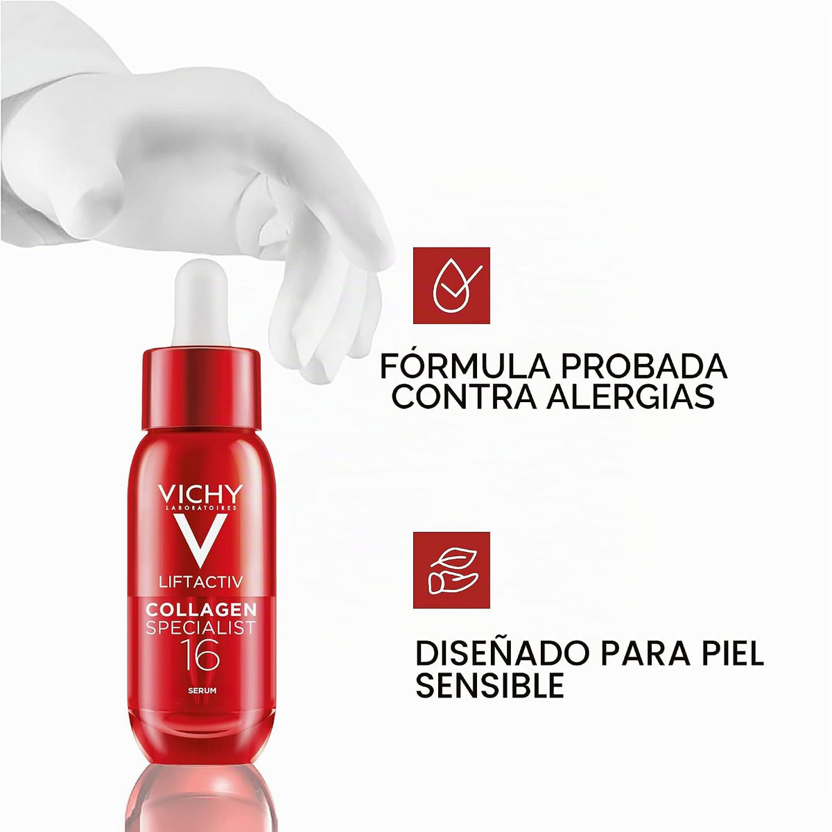 Vichy LiftActiv Collagen Specialist 16 - Suero facial de péptido de...