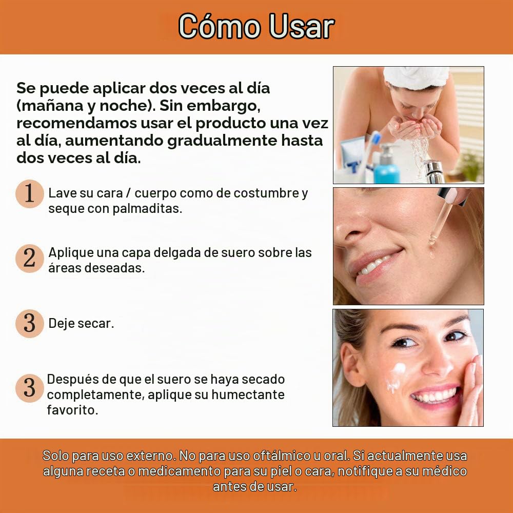 Suero de Vitamina C Premium al 20% para el Rostro con Ácido Hialuró...