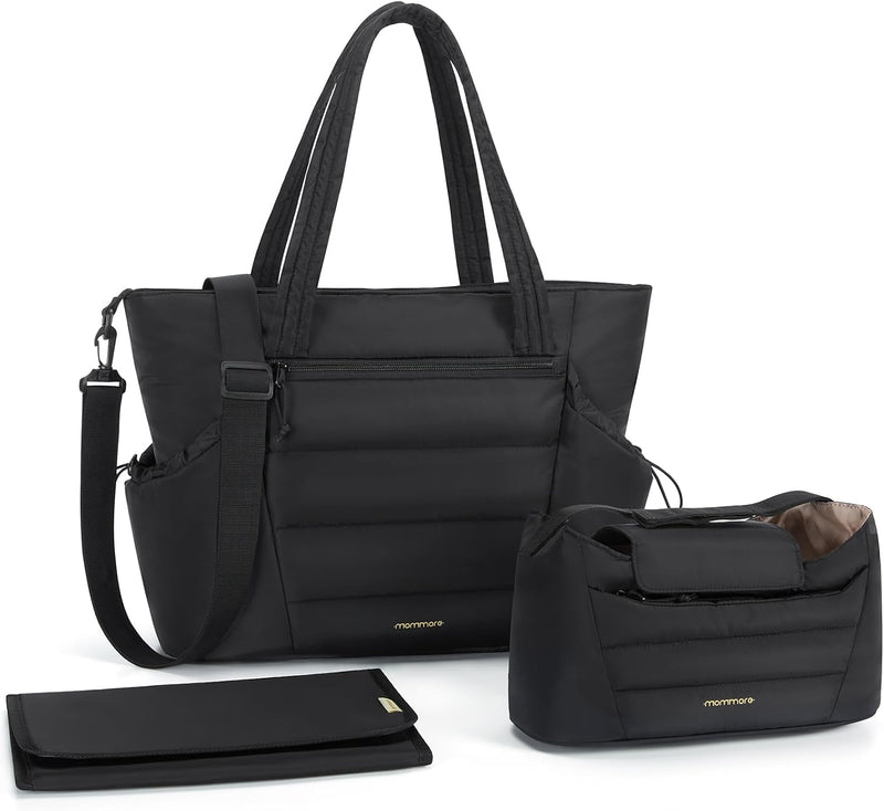 Mommore Bolso de pañales estilo tote con organizador de cochecito,...