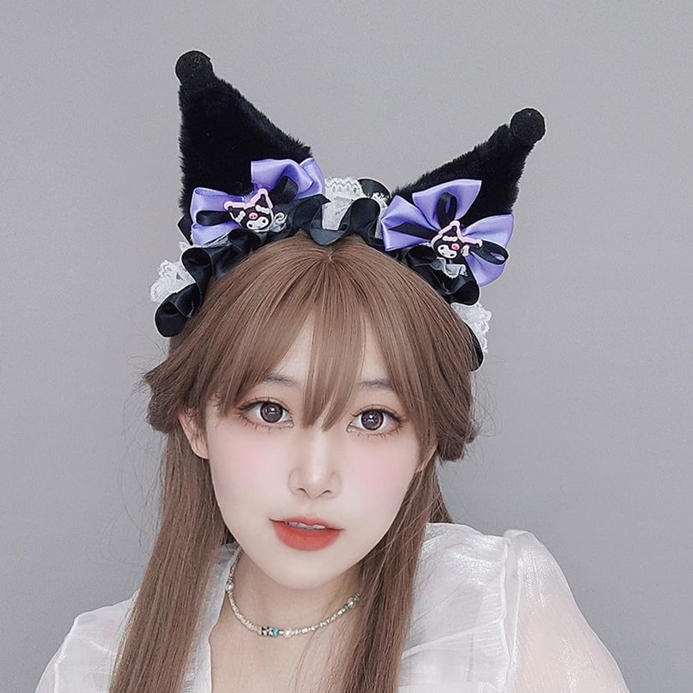 QHQ-SHININGLIFI Juego de accesorios de cosplay de orejas de gato y...