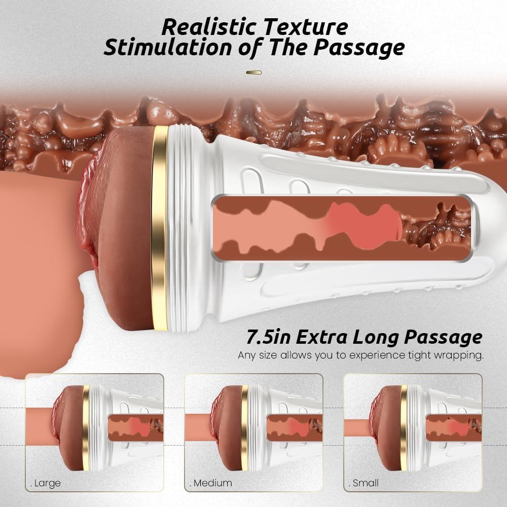 Masturbador masculino realista de bolsillo, vagina texturizada con...
