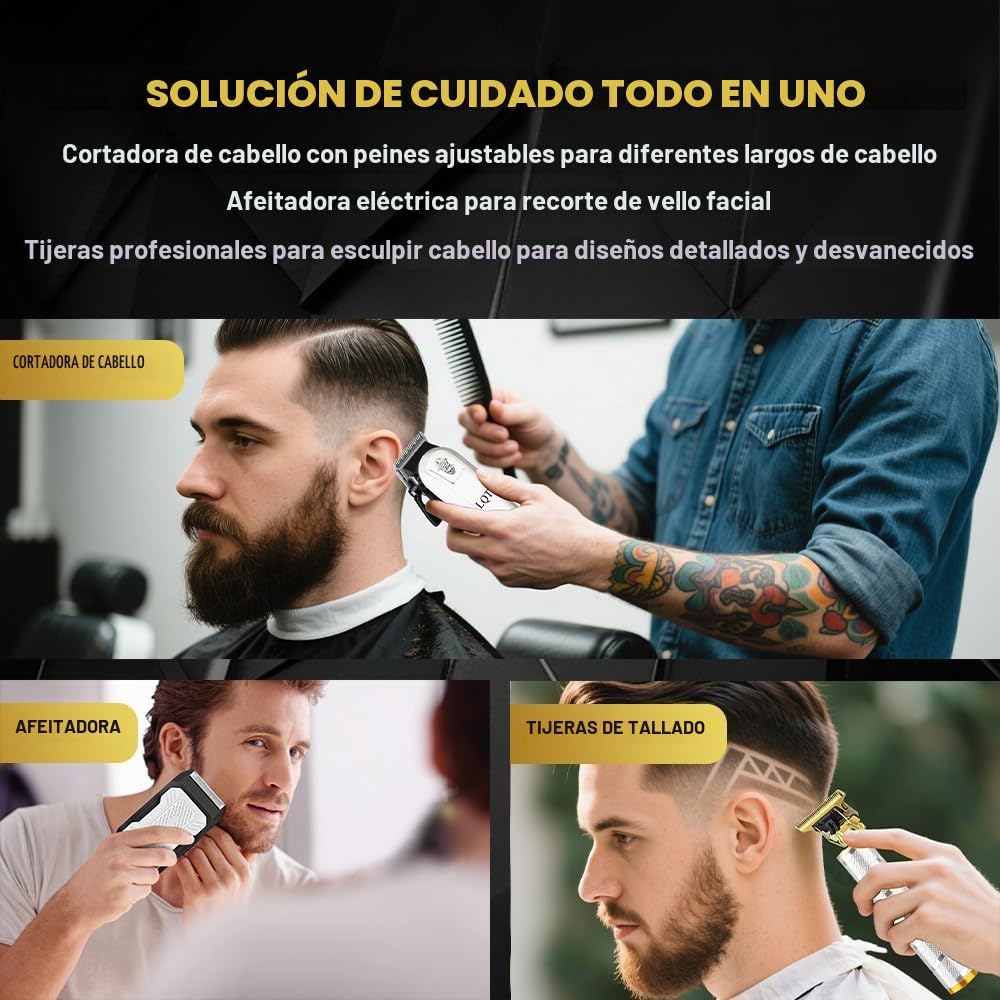 LQT Juego de cortapelos y recortadores para hombres, recortadora de...