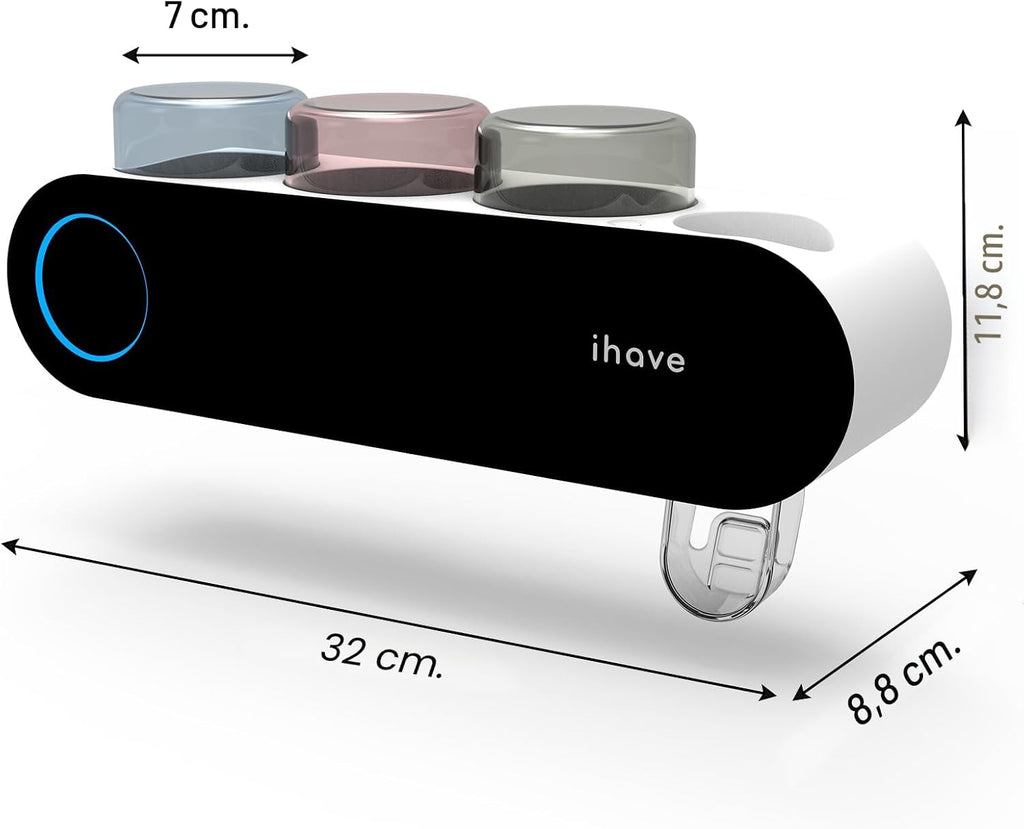 iHave Soportes para cepillos de dientes eléctricos de pared con 3 v...