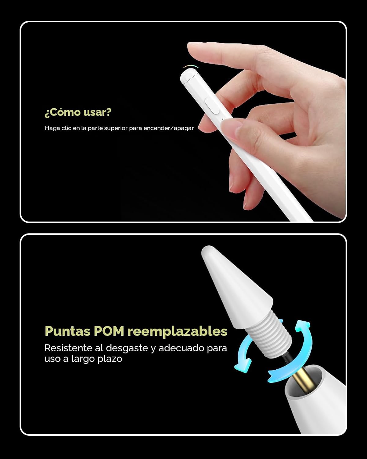 Moko Pencil para iPad (A16) de 11.ª y 10.ª generación, carga rápida...