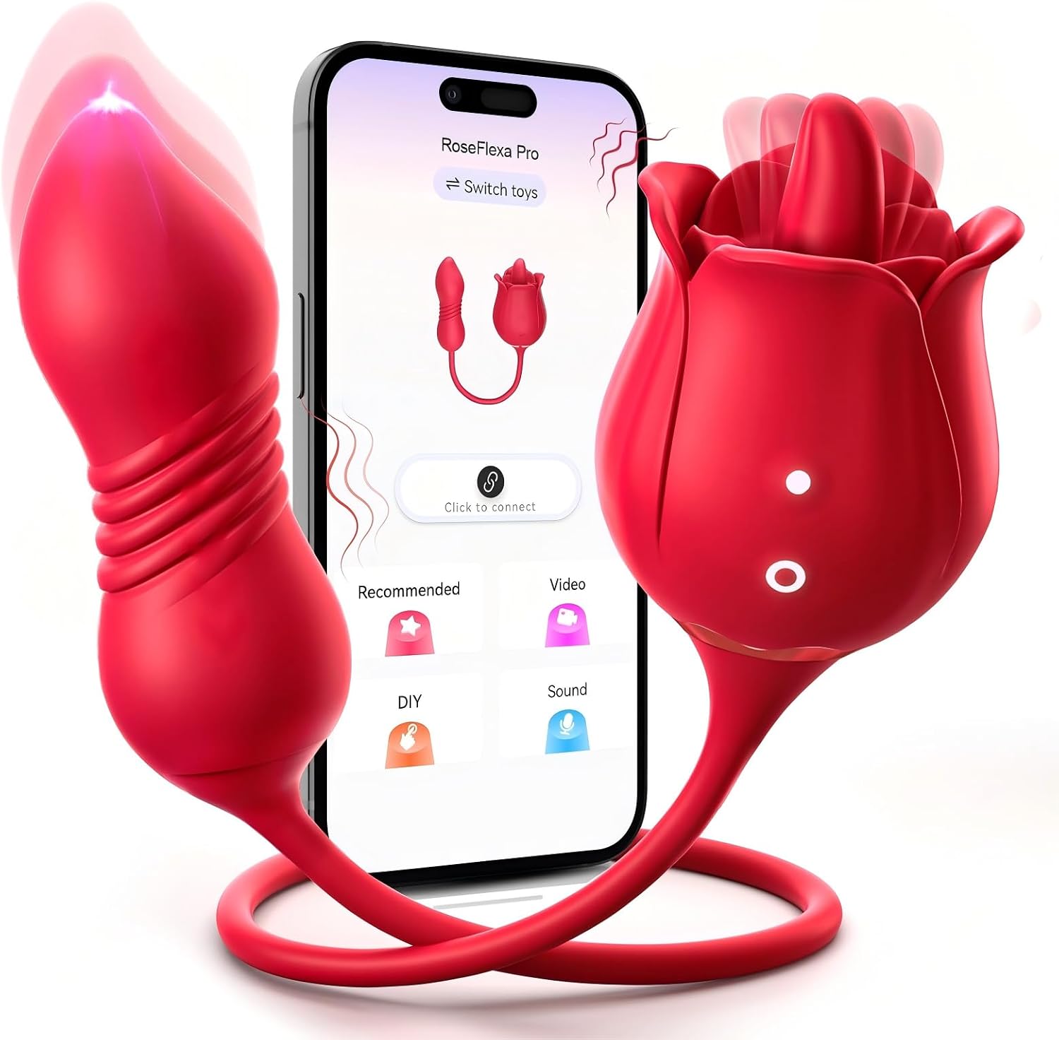 Vibrador de juguete de rosa para adultos, juguetes sexuales MOOLIGI...