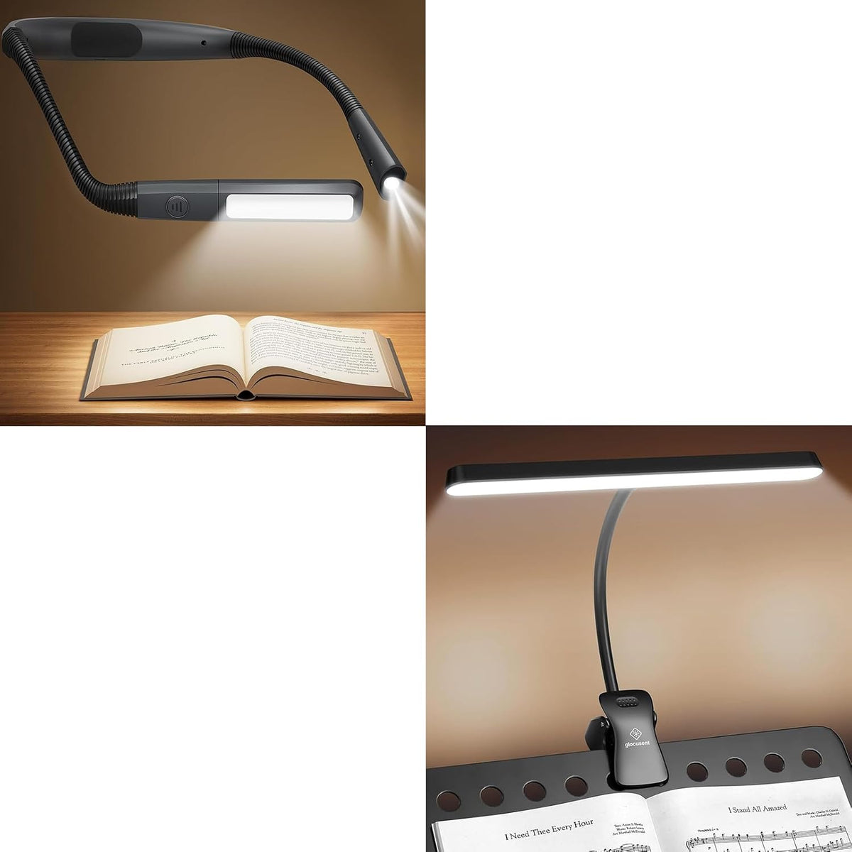 Glocusent Luz de soporte de música recargable, luz de piano de 11.2...