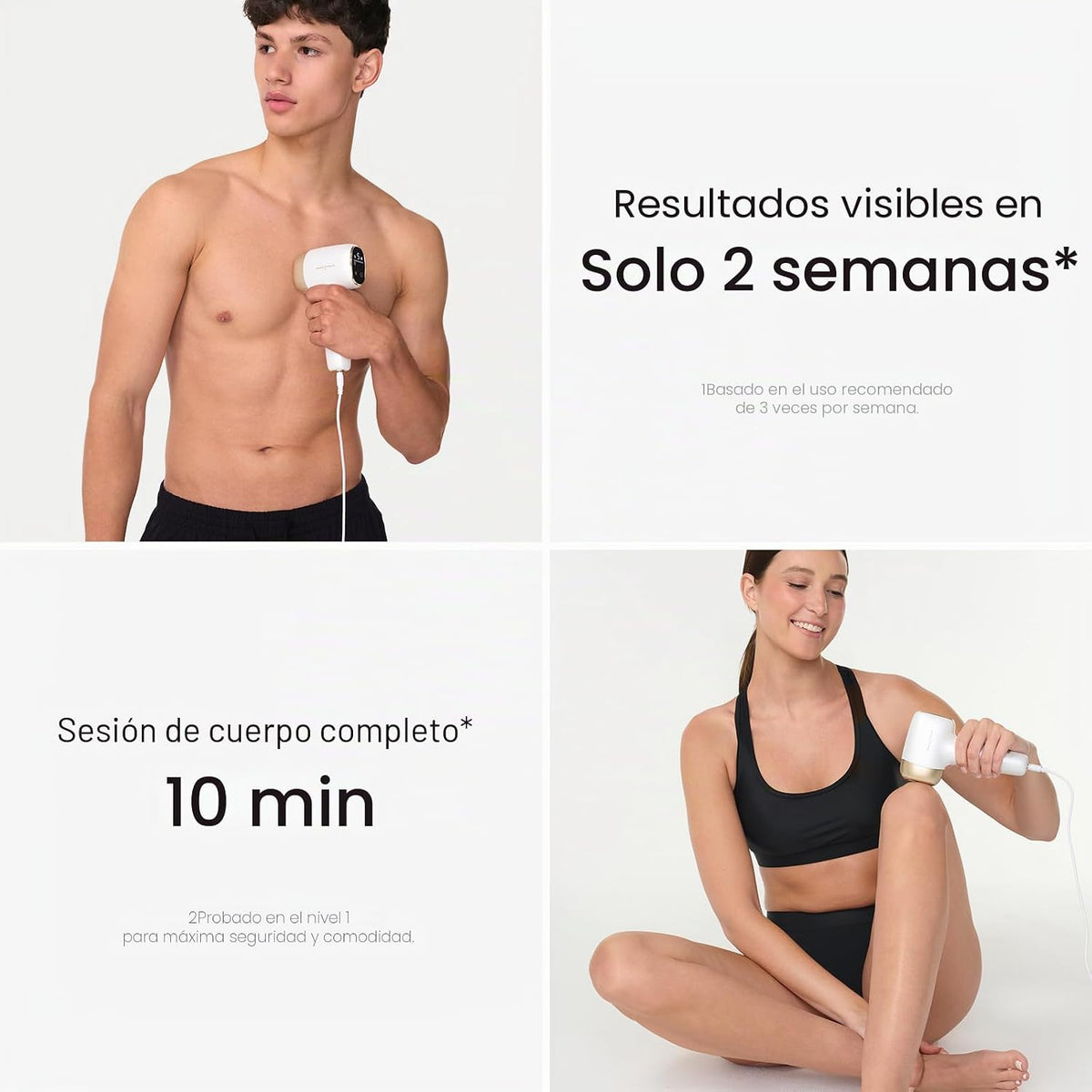 Wavytalk Depilación láser IPL, desnuda con rodillo de precisión par...