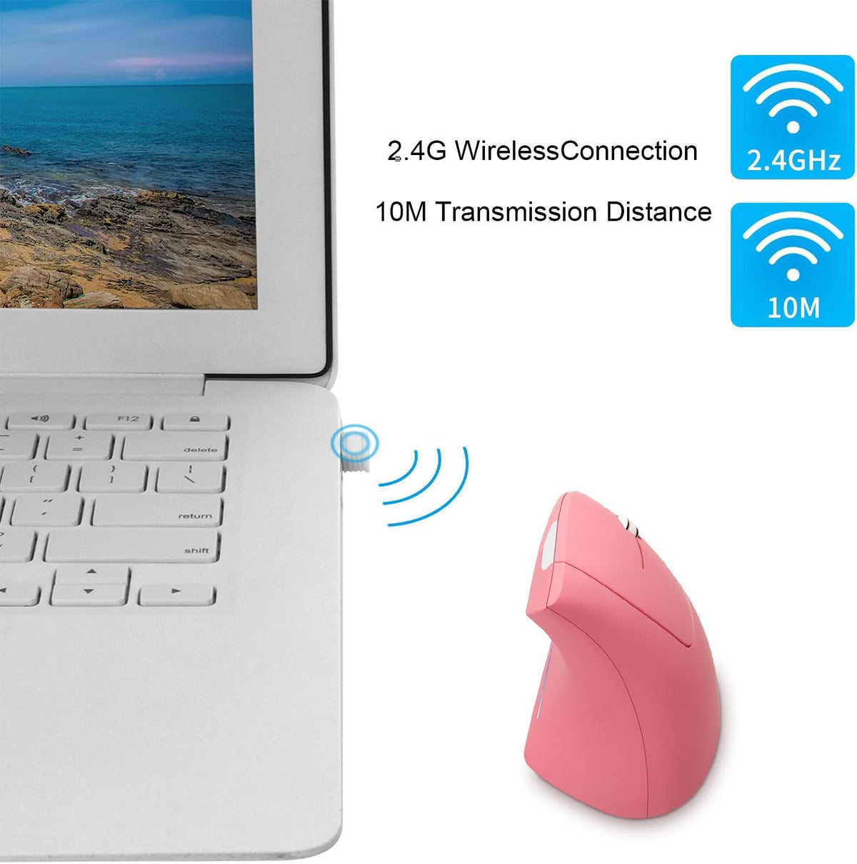OTYSRH Ratón vertical inalámbrico ergonómico Ergo Optical 2.4G Rató...