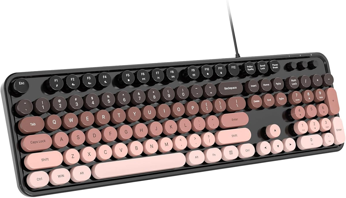 Dilter Teclado de computadora con cable, teclado USB de tamaño comp...