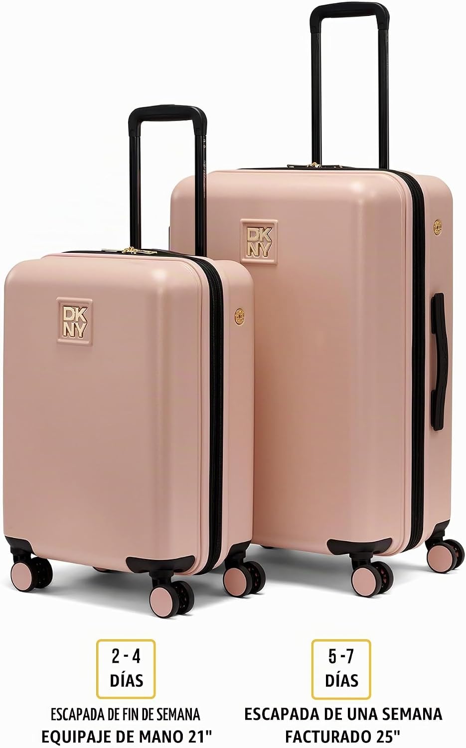 DKNY Amazon Exclusive On the Go - Equipaje a cuadros de 25 pulgadas...