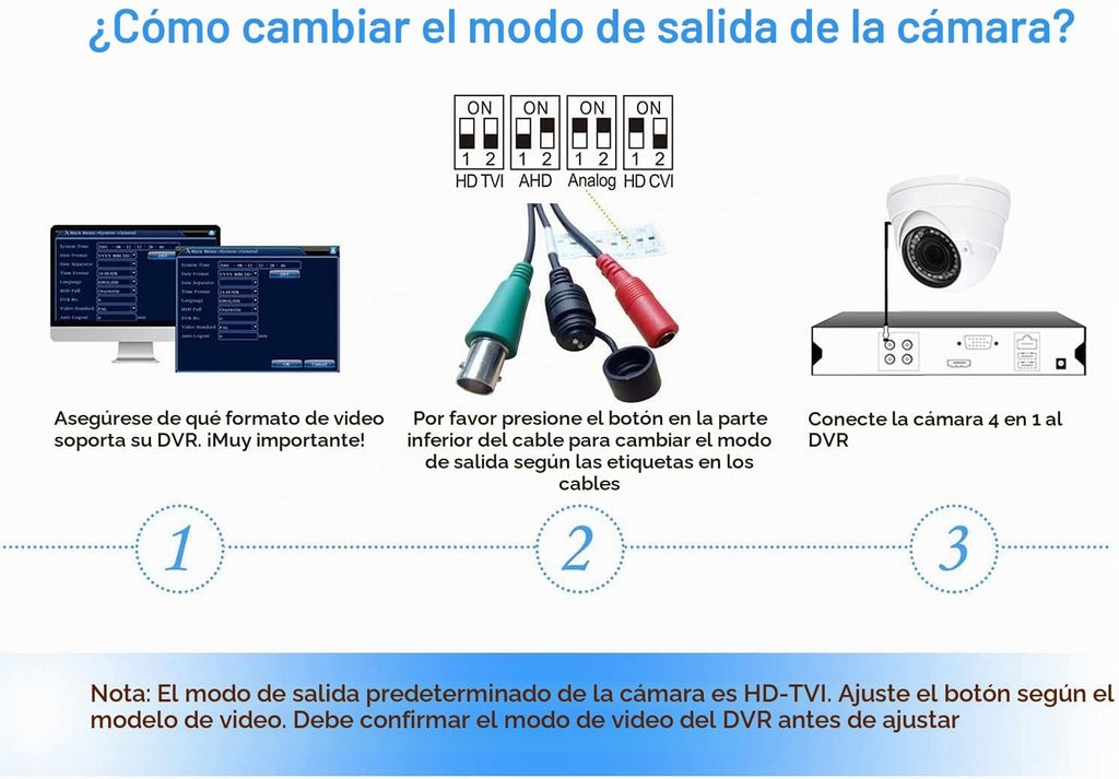 Cámara CCTV de 2MP HD 1080P 4 en 1 (TVI\/AHD\/CVI\/960H\/CVBS) Cáma...
