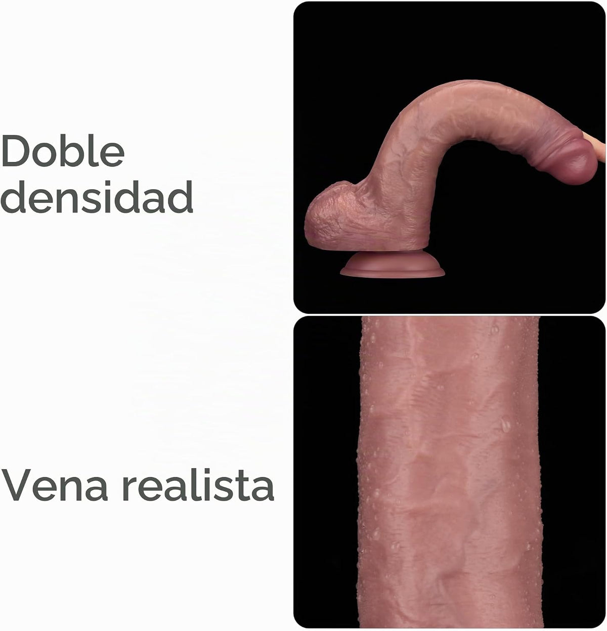 Consolador anal vibrador realista de 11 pulgadas con ventosa, 10 mo...