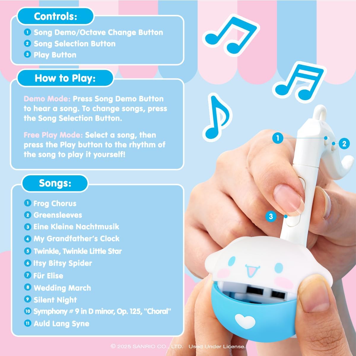 Otamatone Melody Sanrio Llavero de juguete de instrumentos electrón...