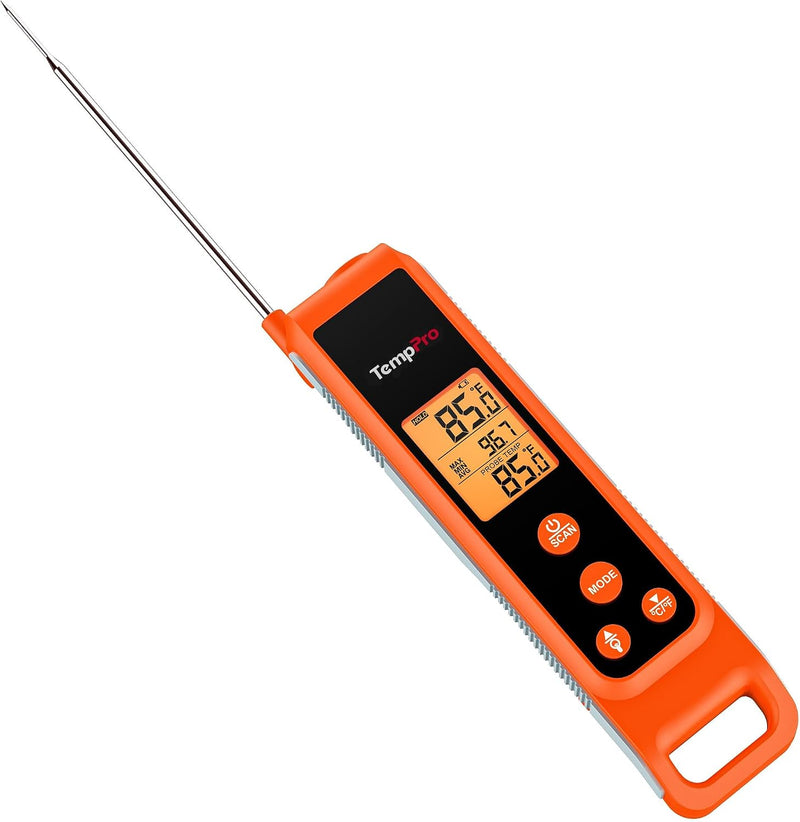 TempPro TempScan Termómetro infrarrojo 2 en 1 con sonda para carne...