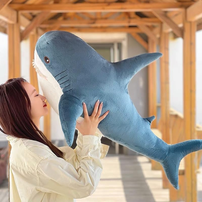 Peluche de tiburón gigante con peso de 39.4 pulgadas, XXL, 15% más...