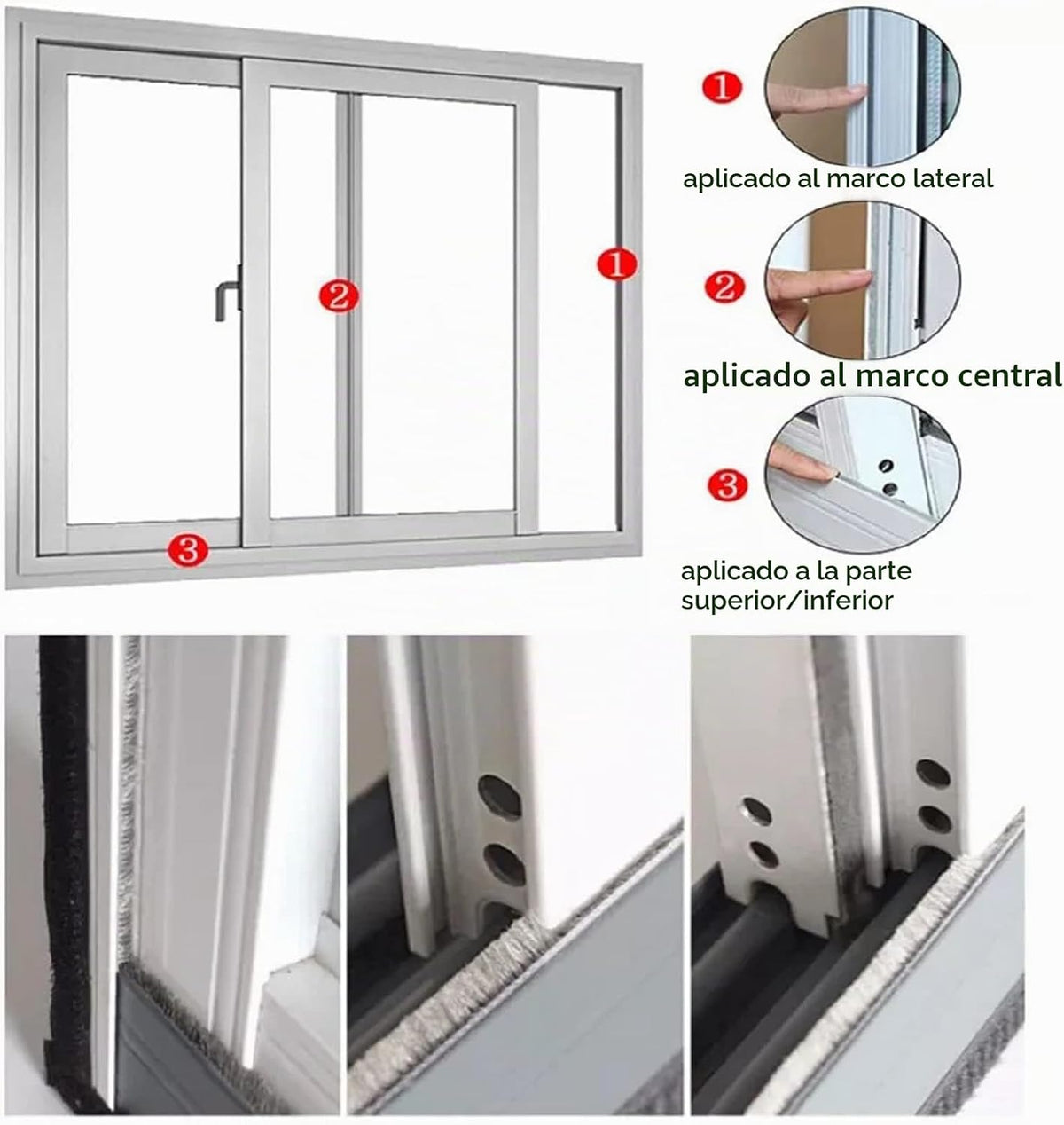 Burlete de sellado para puerta y ventana, 33 pies, autoadhesivo, fu...