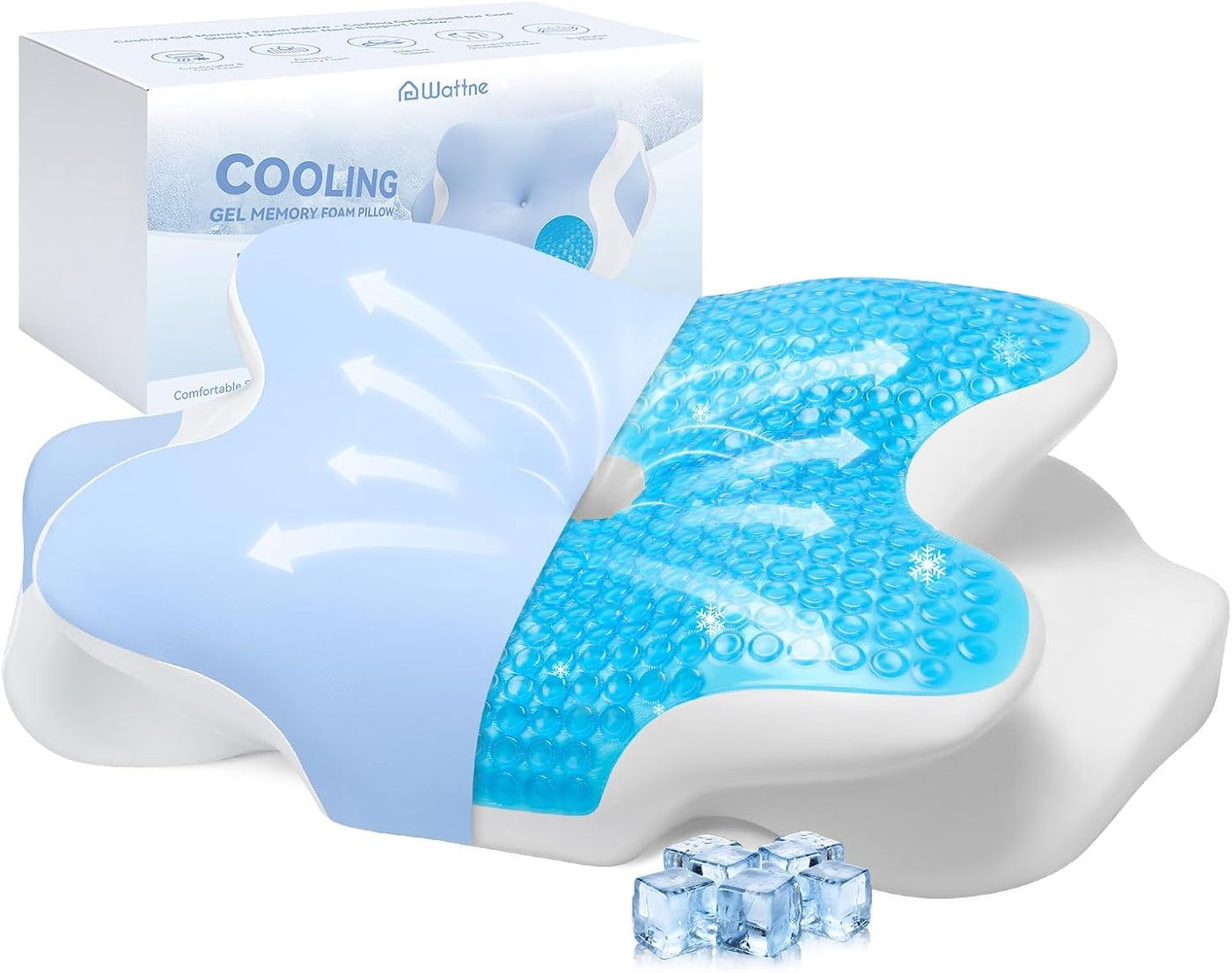 Almohada de espuma viscoelástica refrescante 2026 con funda de seda...