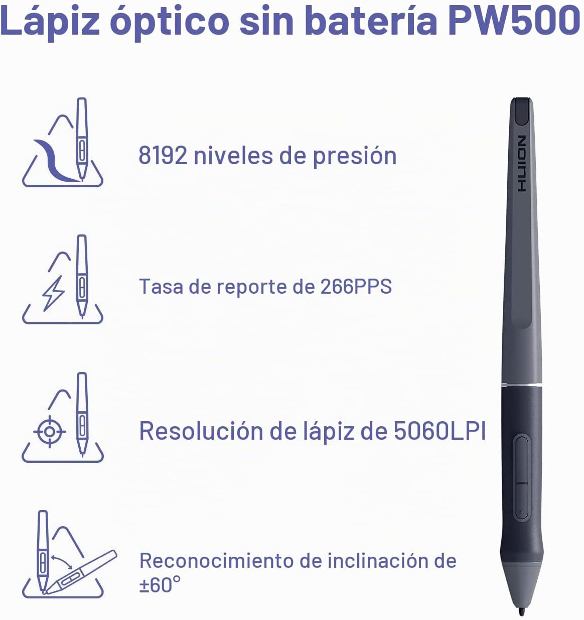 HUION HS611 Tableta de dibujo 8192 Tableta gráfica de presión con 1...