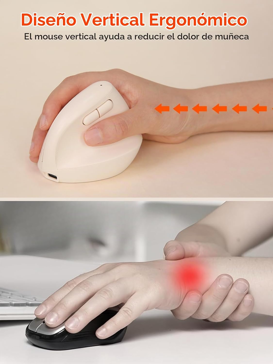Ratón inalámbrico vertical ergonómico DAREU para manos pequeñas | D...