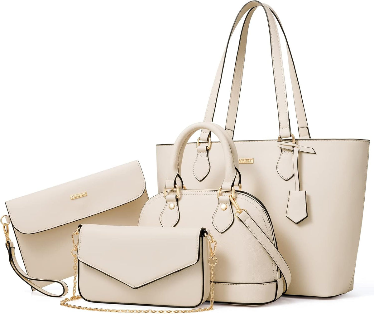 4 piezas de bolsos de moda para mujer, carteras, bolsos de hombro,...