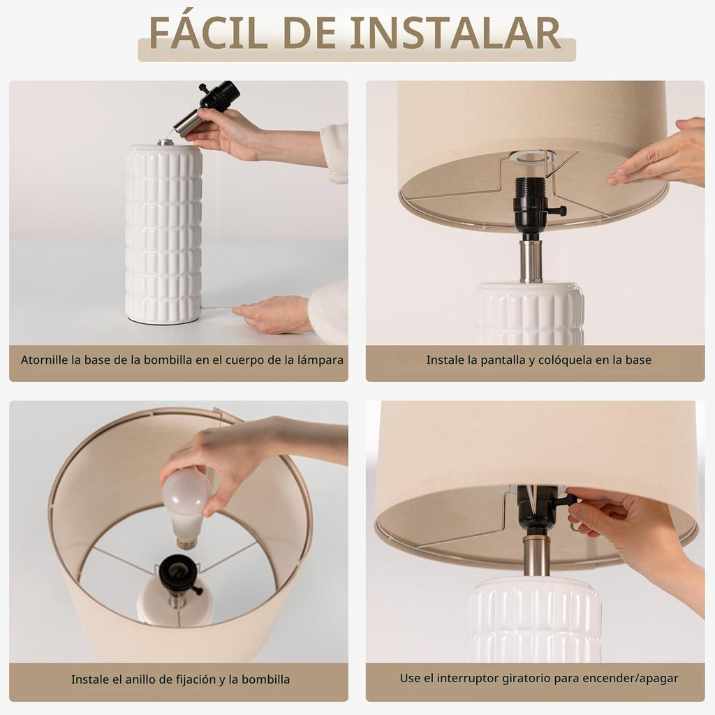 Juego de 2 lámparas de mesa modernas de cerámica de 23" - Lámpa...