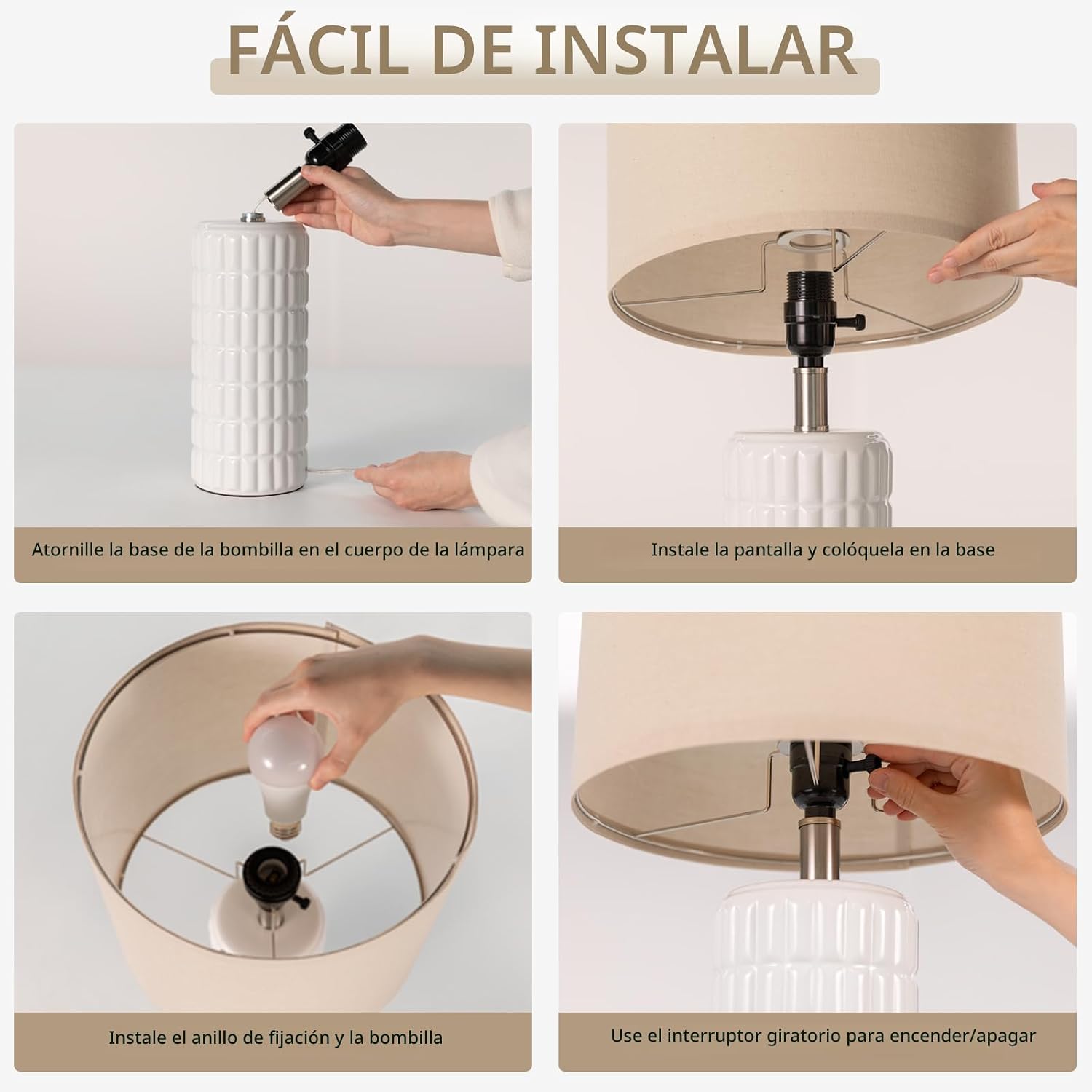 Juego de 2 lámparas de mesa modernas de cerámica de 23" - Lámpa...
