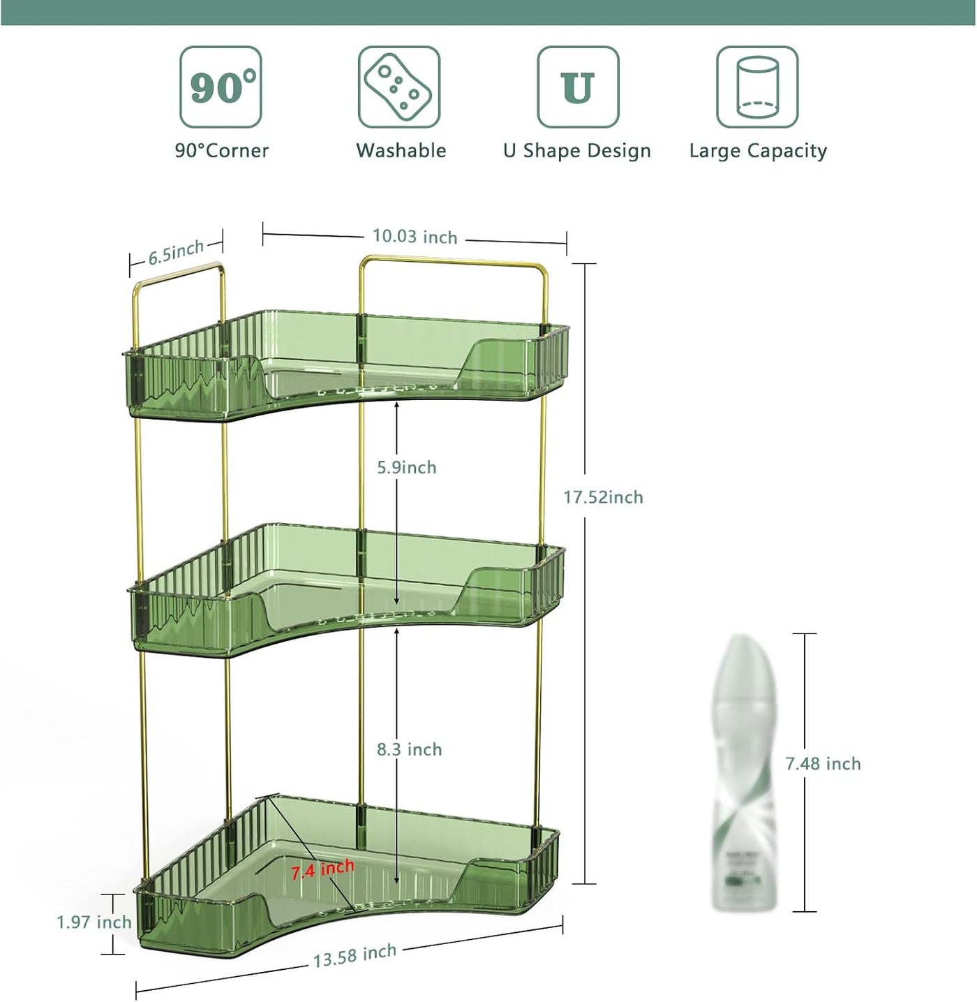 Webetop Organizador de Esquina para Mostrador de Baño, Organizador...