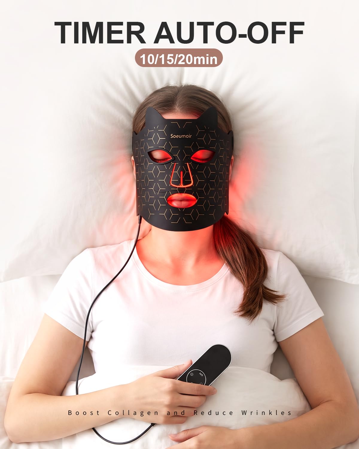 Terapia de luz roja para cara, clínicamente respaldada y aprobada p...