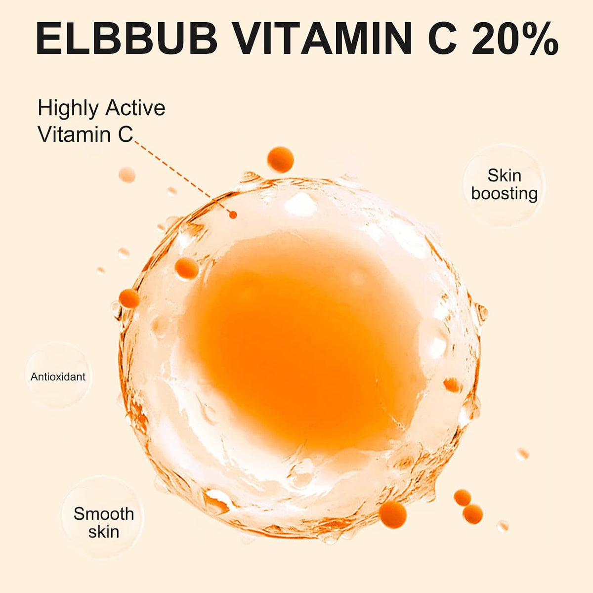 Suero de vitamina C prémium al 20% para la cara con ácido hialuróni...