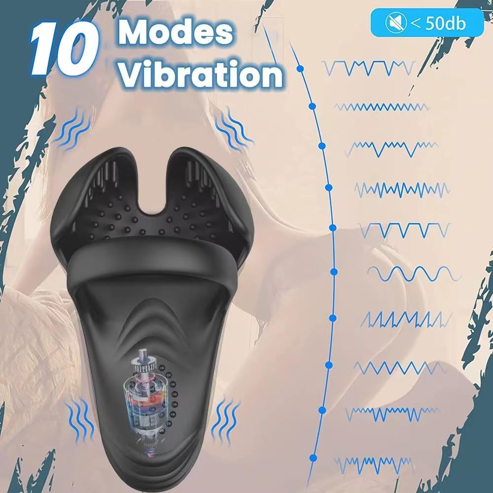 Anillo vibrador masculino con bolas, masajeador de vibración, jugue...