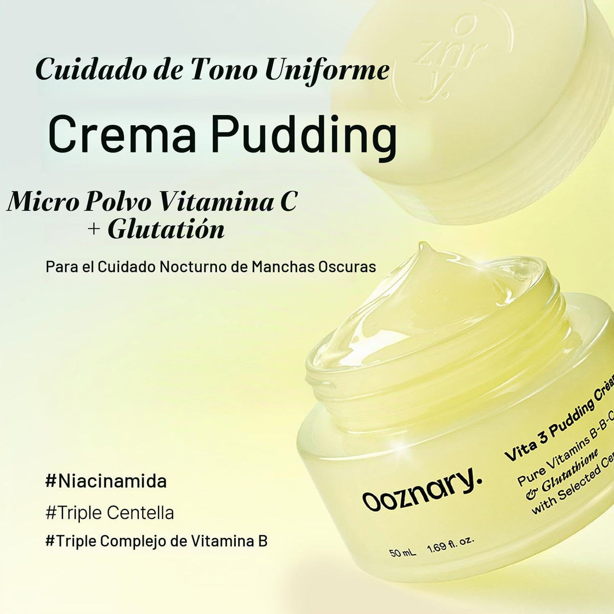 OOZNARY Vita 3 Pudding Cream para una piel radiante que brilla y me...