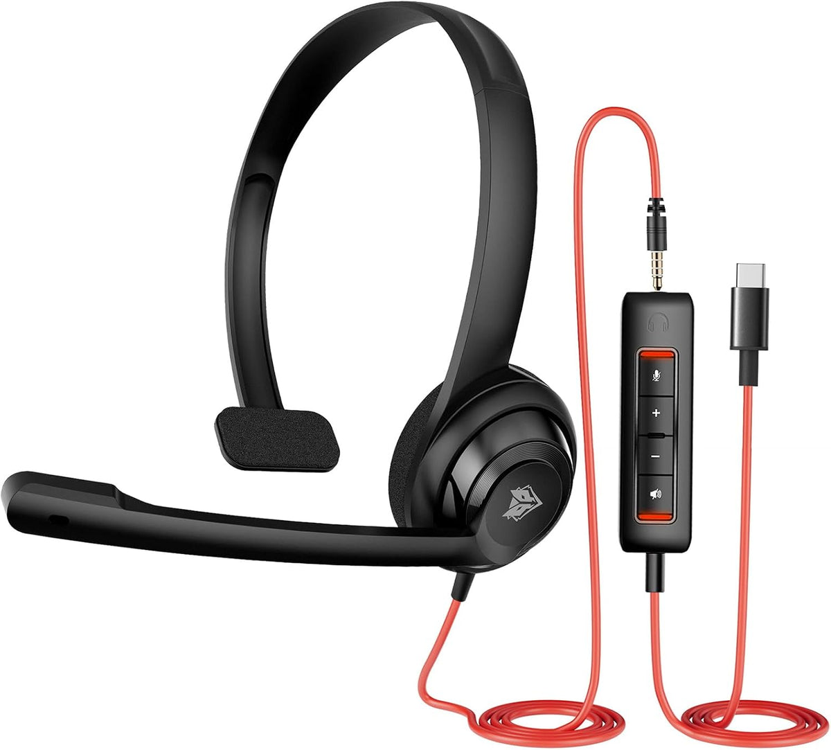NUBWO Auriculares USB C\/3.5 HW02 con micrófono, silencio en línea...