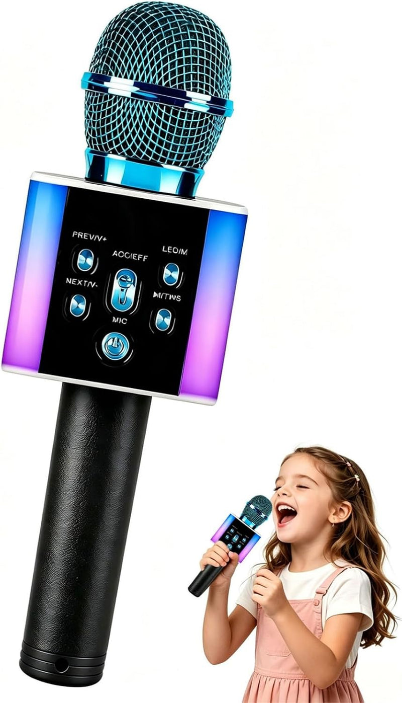 Luanbauty Micrófono de karaoke inalámbrico Bluetooth para niños y a...