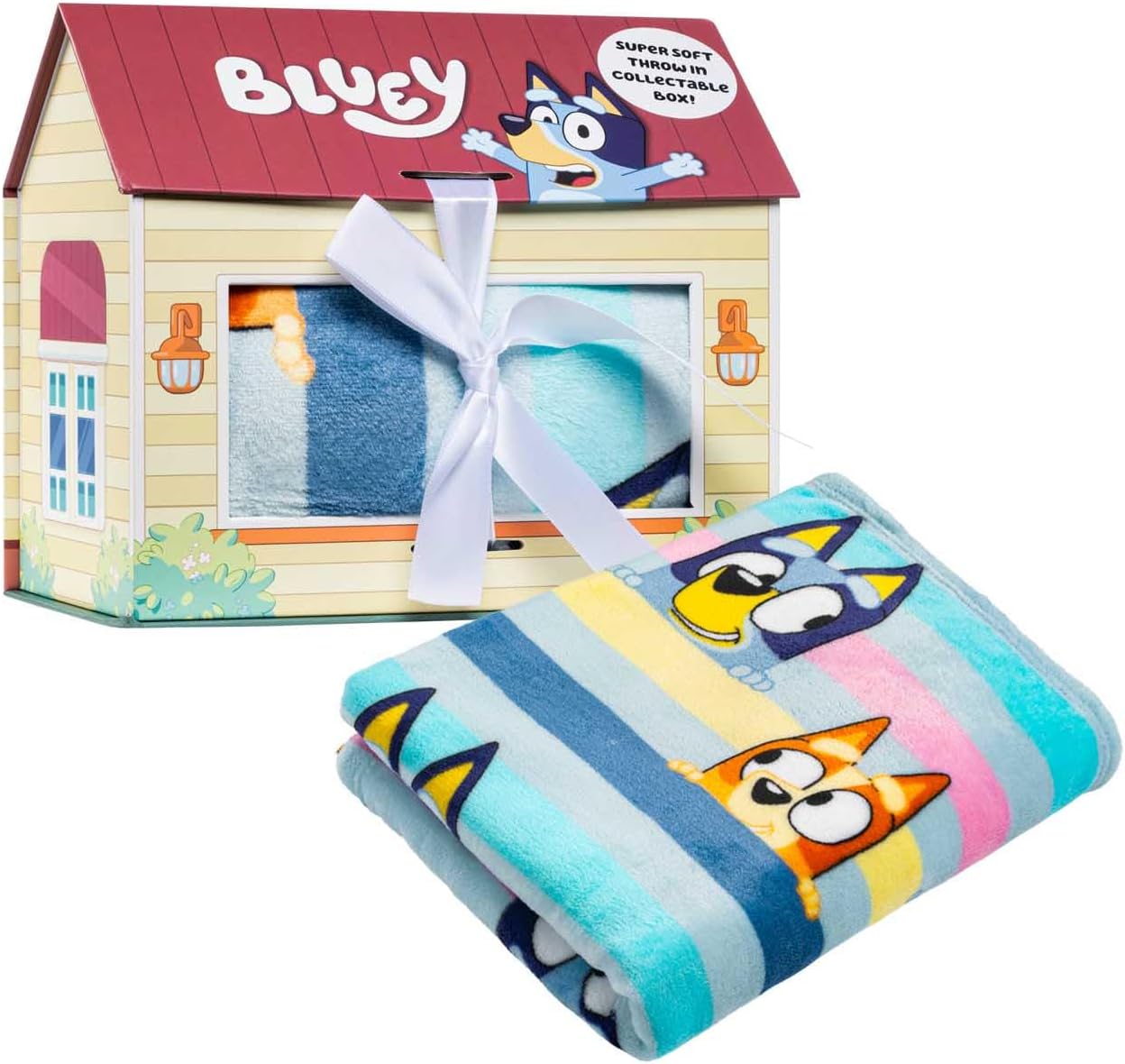 Jay Franco Manta Bluey con caja de regalo, medidas de 46 x 60 pulga...