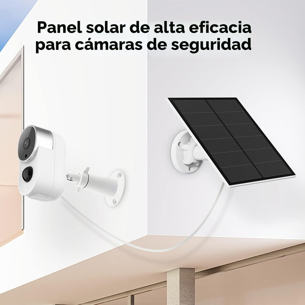 Panel solar para cámara de seguridad, panel solar USB de 5 W para m...