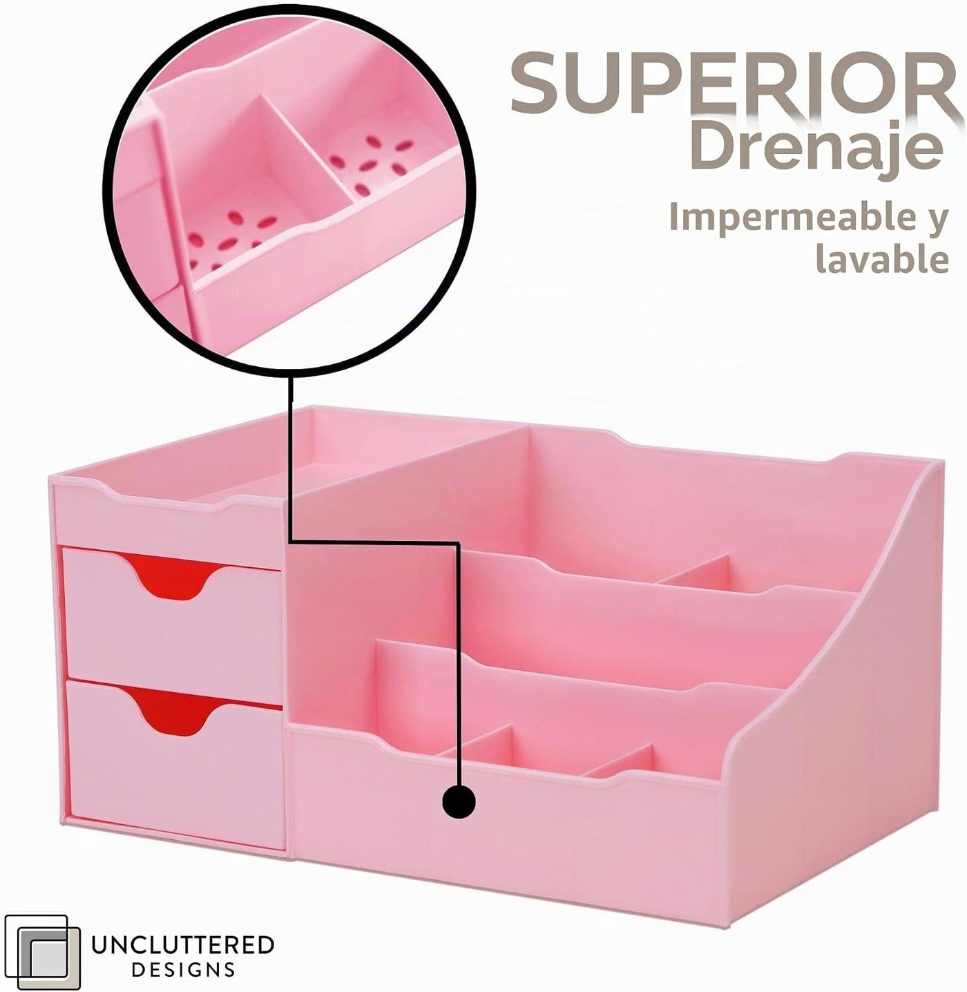 Despejado diseños Maquillaje Organizador con cajones