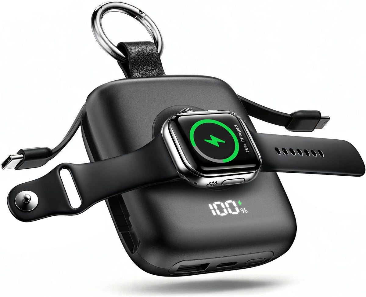 Cargador portátil 3 en 1, más pequeño 10000mAh incorporado cables 2...