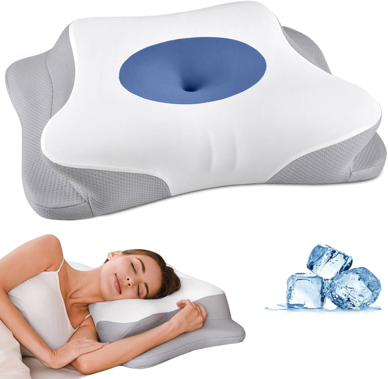 Almohada cervical para el cuello para aliviar el dolor, almohadas d...